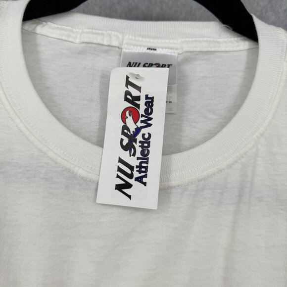 Nu Sport Mens VTG Baseball T Shirt Size XL White Embroidered Pastime Deadstock - Picture 9 of 16